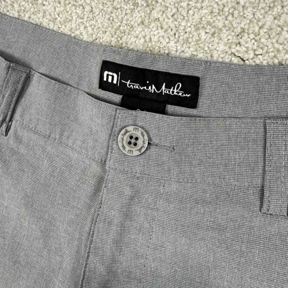 Travis Mathew Golf Shorts Mens 38 Grey Heathered‎ Stretch Flat Front Performance